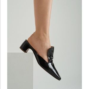 By Far Alexa Mule Black Lizard Patent